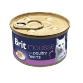 Мокра храна за котки Brit Premium by Nature Cat Mousse - мус с пилешки сърца, 85 г